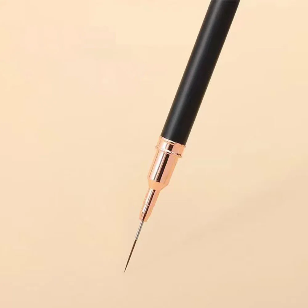 5 Größen schwarzer Nail Art Liner Pinsel Malerei Nageldesign Stift / 8/12/20/25 mm Zeichenwerkzeug für lange Linien dünne Details Maniküre Stift – Detail 6