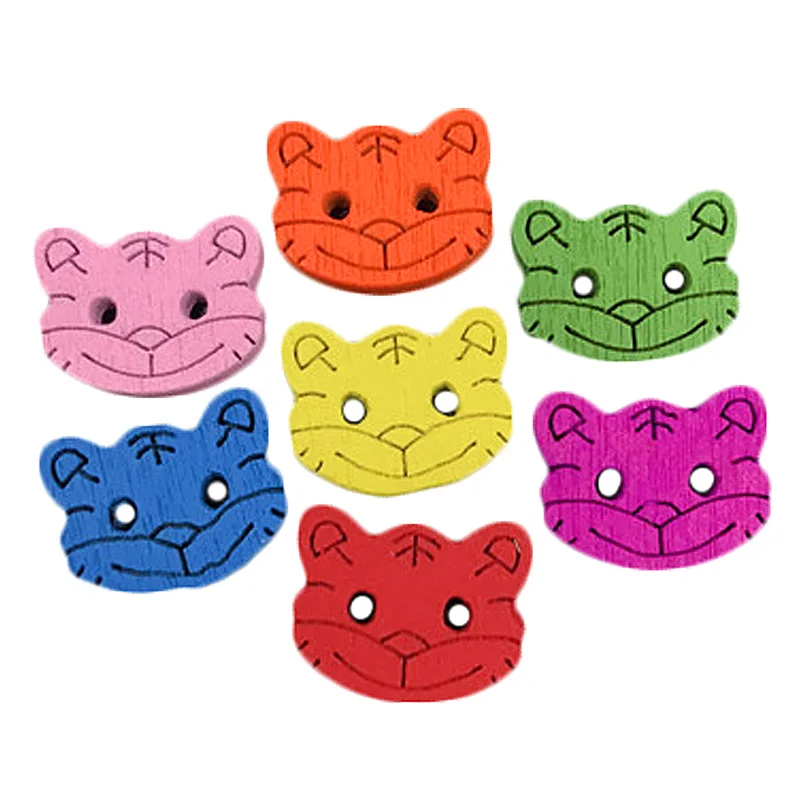 

50PCS Wooden Buttons Colorfull Bear DIY 2-Holes Wood Sewing Buttons Buttons for Children for Scrapbooking Buttons for Clothing