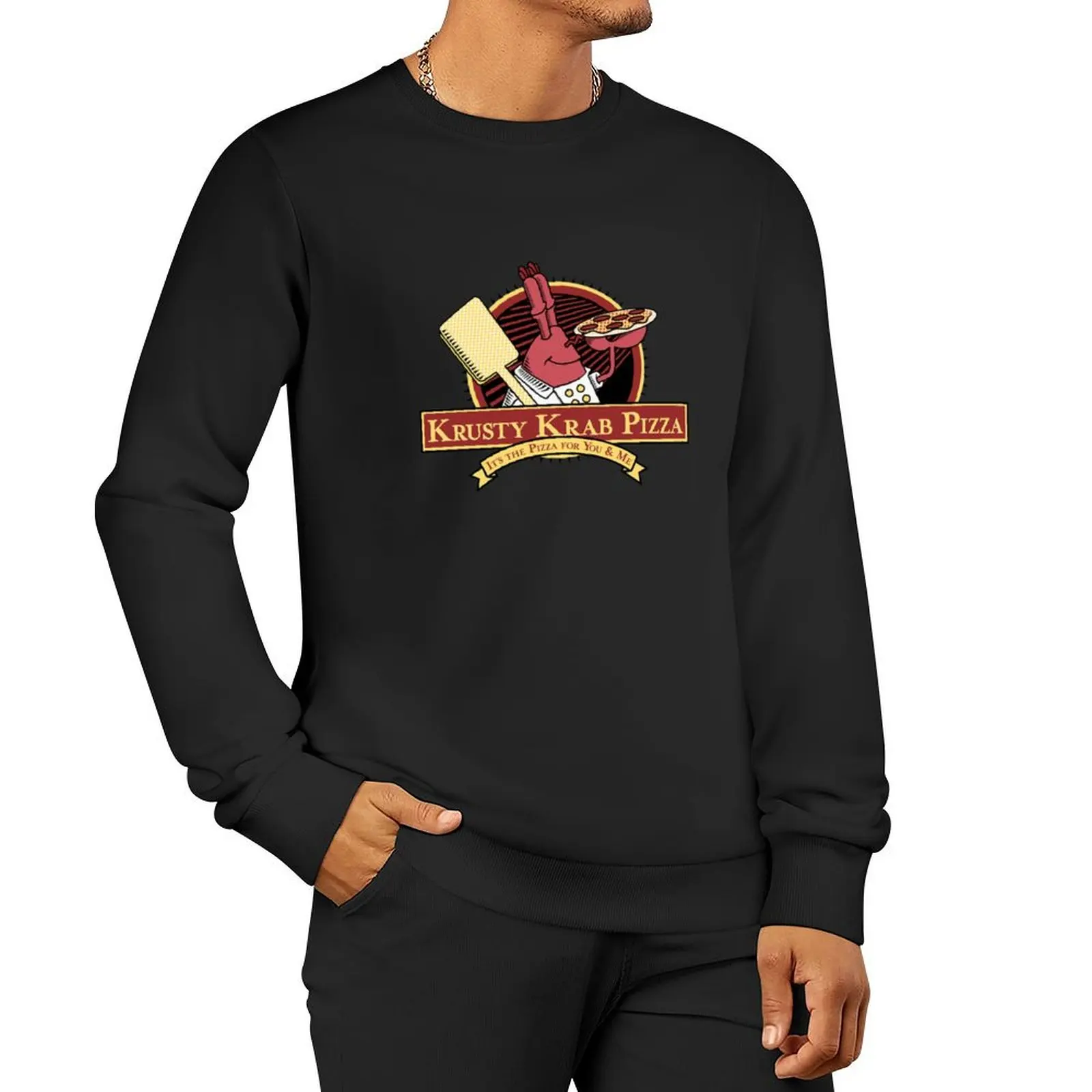 Krusty Krab Pizza Pullover Hoodie winter clothes men sweatshirt