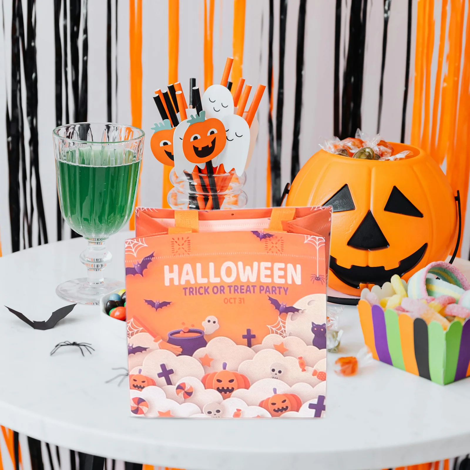 

10pcs Halloween Tote Bags Non Woven C y Treat Goodie Bags With H Packing Gift Wrapping Storage BagReusable