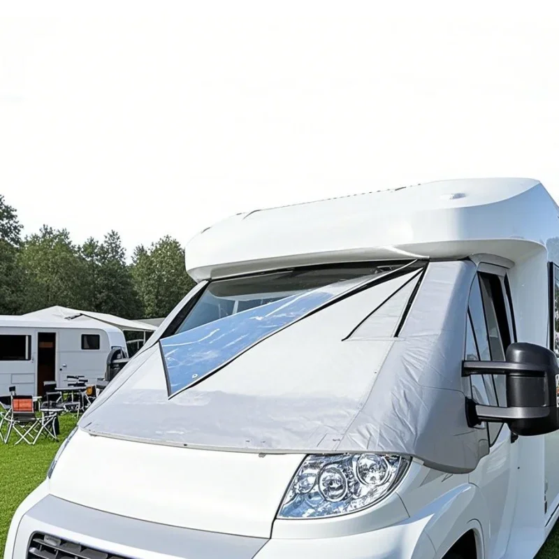 RV Windshield Cover Sun Protection Heat Insulation Windshield SunShade For Fiat Ducato Peugeot Boxer Citroen Relay X250 Caravan