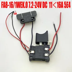 16A FA2-16/1WEK 7.2-24V DC lithium-ion charging drill slide with light switch, adjustable speed, forward and reverse rotation