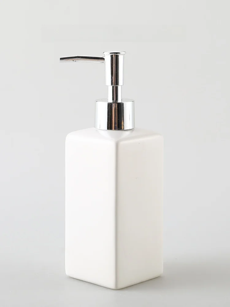 KULE HOME Ceramic Dispenser Bottle for Bathroom Hand Sanitizer Liquid Soap Bath Gel Lightweight Luxury Design Emulsion Bottle
