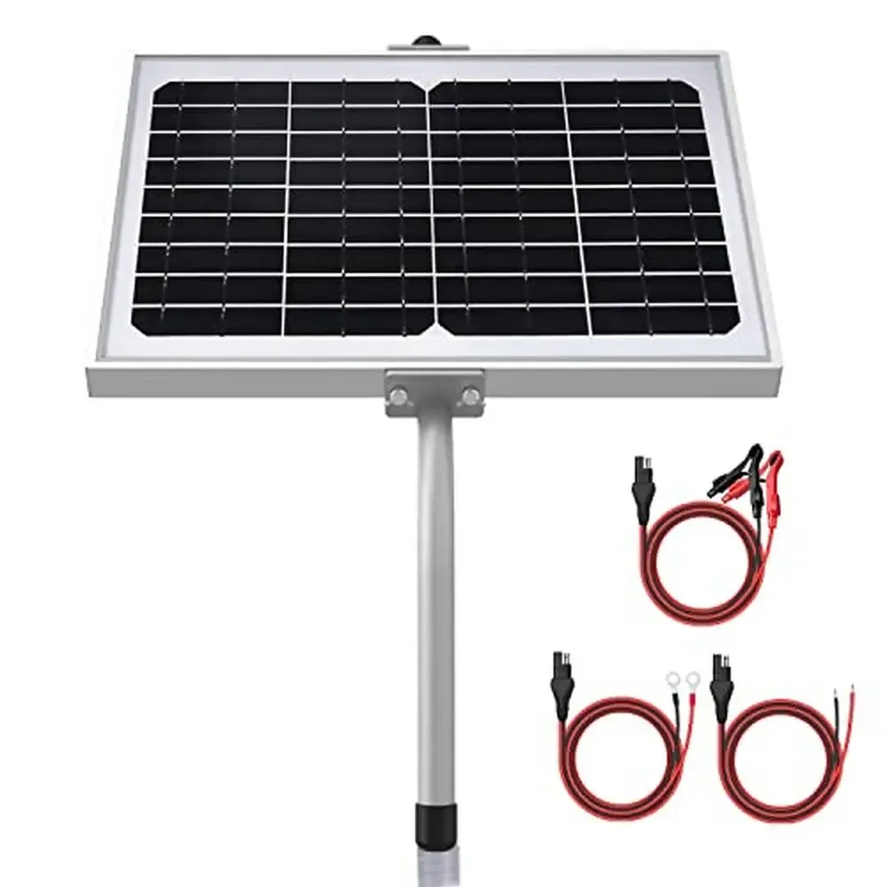 10W MPPT Solar Battery Charger Maintainer Tubular Mount Bracket Waterproof Smart Controller 12V Flooded AGM SLA Deep Cycle RV