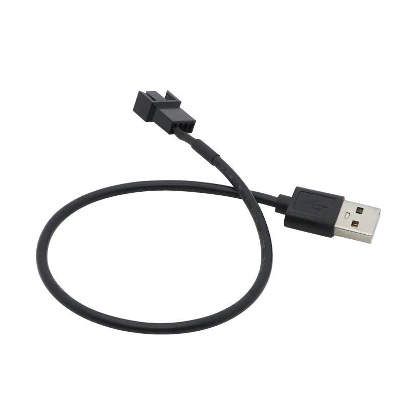 Kabel adaptor USB ke 3Pin, kabel adaptor USB 5V ke 12V, konektor kabel daya, kipas 3pin ke adaptor USB 30CM/60CM