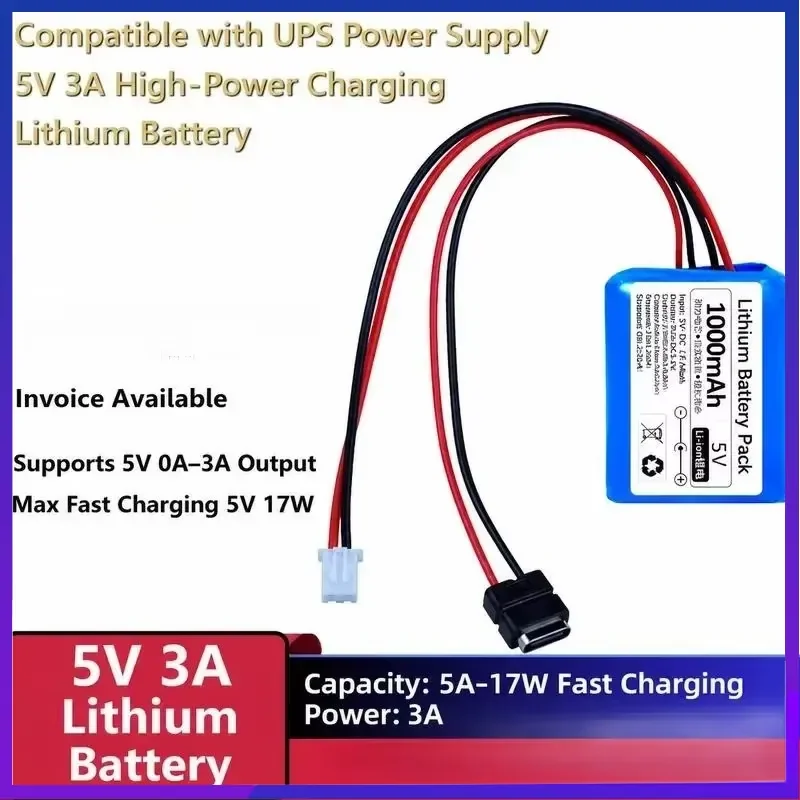 New 5V 3A Lithium Battery for Raspberry Pi MCU Servo Solar Power Supply Module