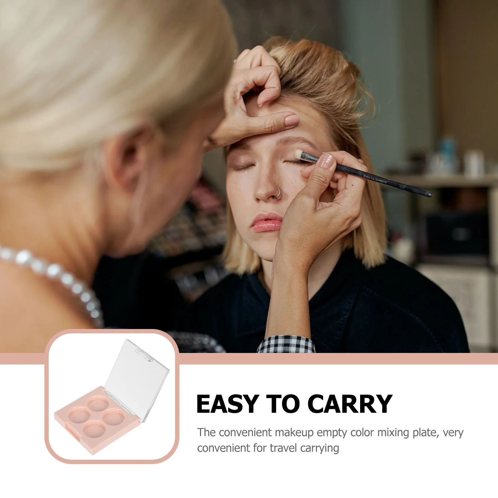 

2Pcs Eyeshadow Empty Organizer Tray Durable Makeup Storage Case Compact Portable Cosmetics Refillable Sub Package Container