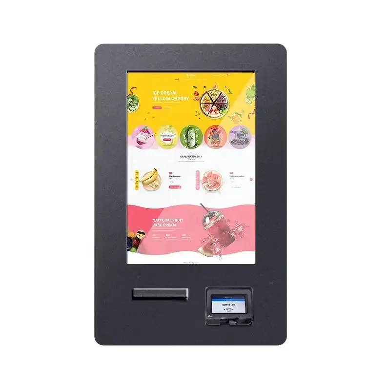 bestellen kiosk automaat automatische betalingskiosk touchscreen zelfbedieningskiosk 21,5-inch buiten wandmontage
