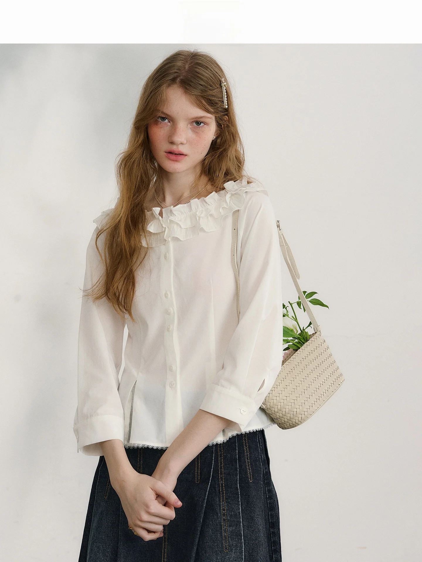 

LOLOL Lace Trim Long Sve One oulder Split Design Women's irt Spring Simple Sle Breathable Moisture ng Thin Cott...