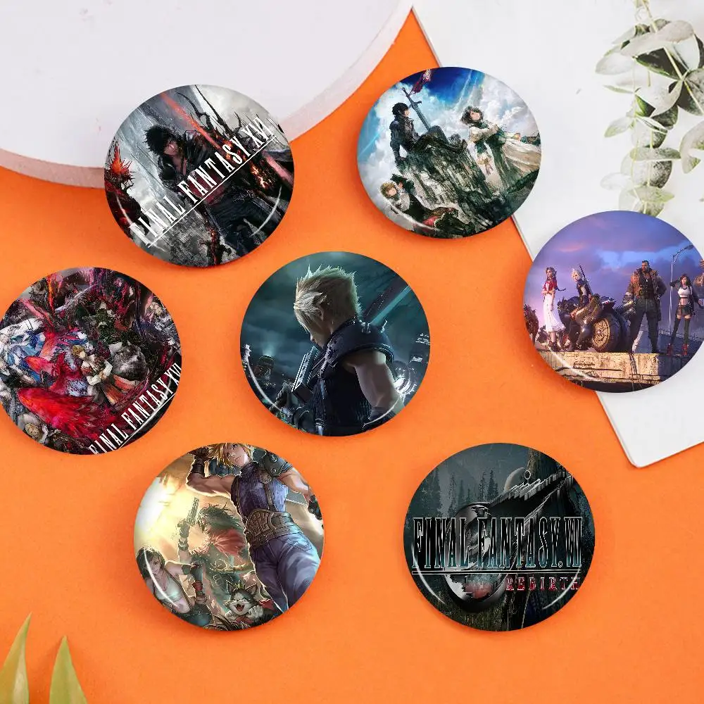 Classic F-Final Game F-Fantasy 58mm Handmade Brooch Cartoon Cosplay Badge on Backpack Jewelry Accessories Gifts
