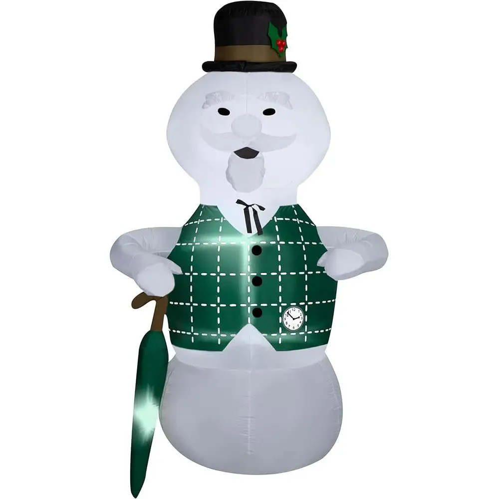 8ft Inflatable Sam the Snowman Christmas Decoration with Fan Easy Setup Holiday Outdoor Decor