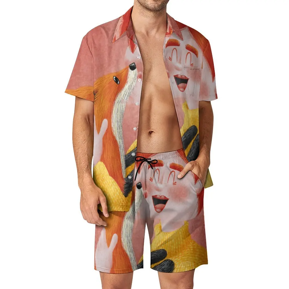 A Girl And Her Fox For Sale Men's Beach Suit Hot Sale 2 Pieces Suit  top Quality  Going Out Eur Size