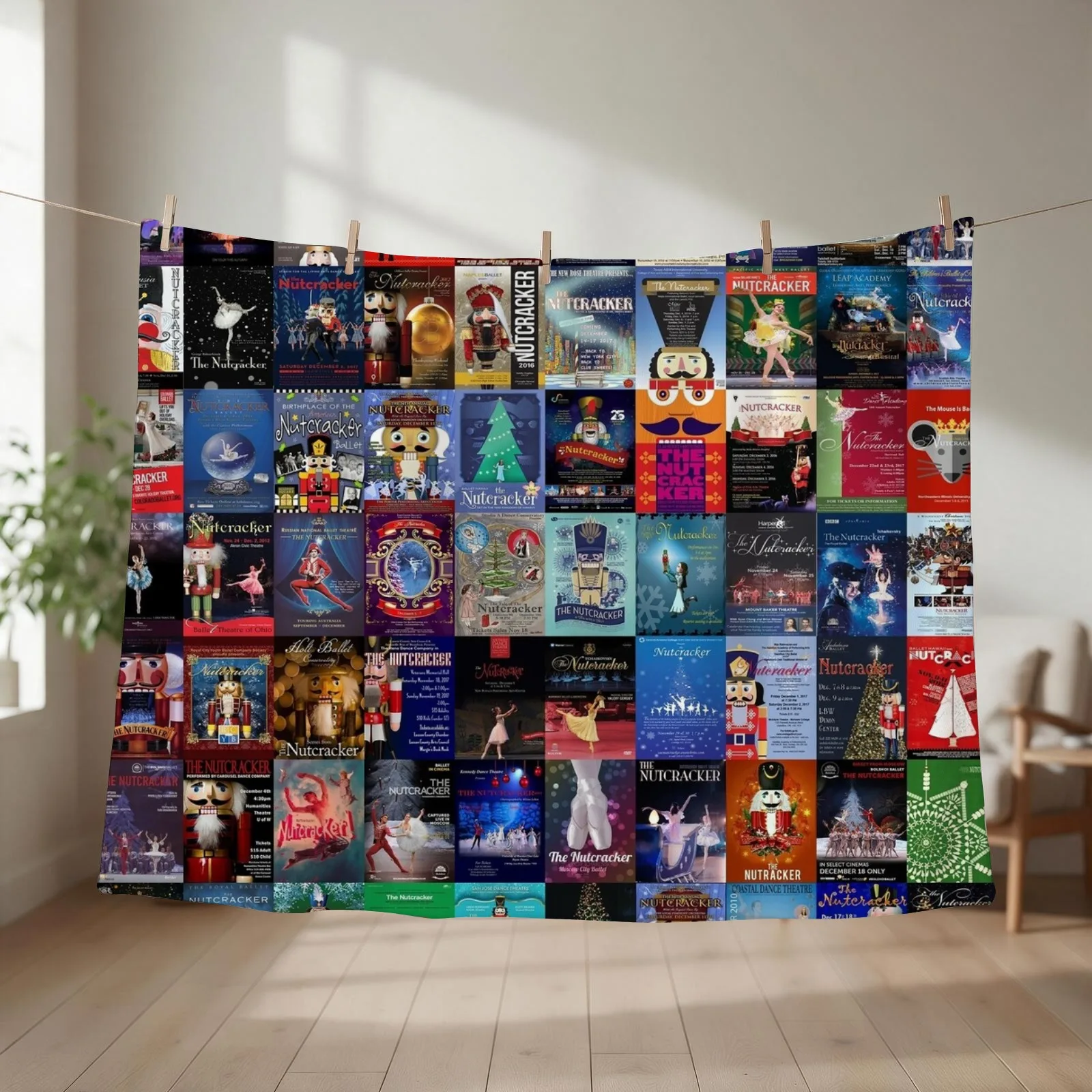 Nutcracker Ballet Throw Blanket couch cozy soft plush fuzzy picnic outdoor blanket