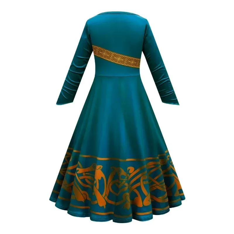 Sky03 Movie Brave Merida Costume for Girls Halloween Princess Dress Wig Kids Carnival Fantasia Children Xmas Party Cosplay 55Hu%