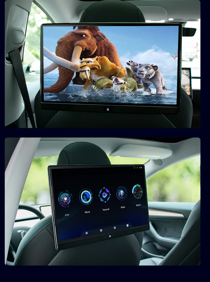 ユニバーサル14インチ4K Android 16ヘッドレストモニター 16色