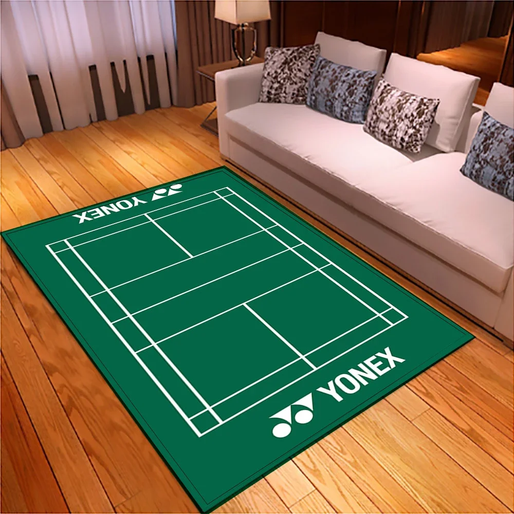 Alfombra de bádminton multicolor a la moda para decoración para sala de estar, alfombra antideslizante, alfombra deportiva con tema para dormitorio, alfombra para puerta de entrada y pasillo