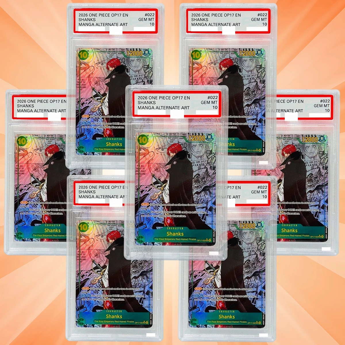 One Piece Shanks OP17-022 English Version DIY Foil Texture Card Premium Anime Collection Cards