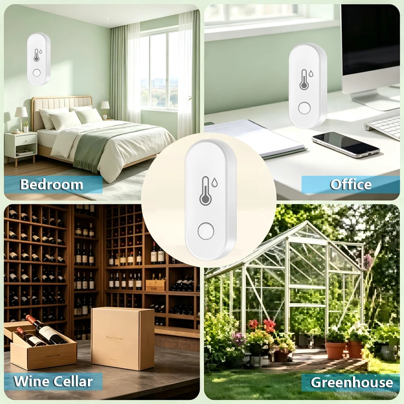 Zigbee Temperature and Humidity Sensor Works With Tuya Smart Life APP Remote Monitor Indoor Thermometer Hygrometer Alexa Google view 2