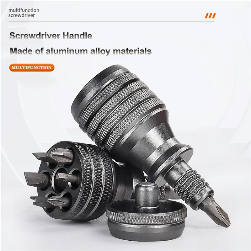 Mini destornillador 7 en 1, destornillador de titanio, Kit de puntas de destornillador Torx magnético de 1/4 pulgadas, herramientas de reparación del hogar
