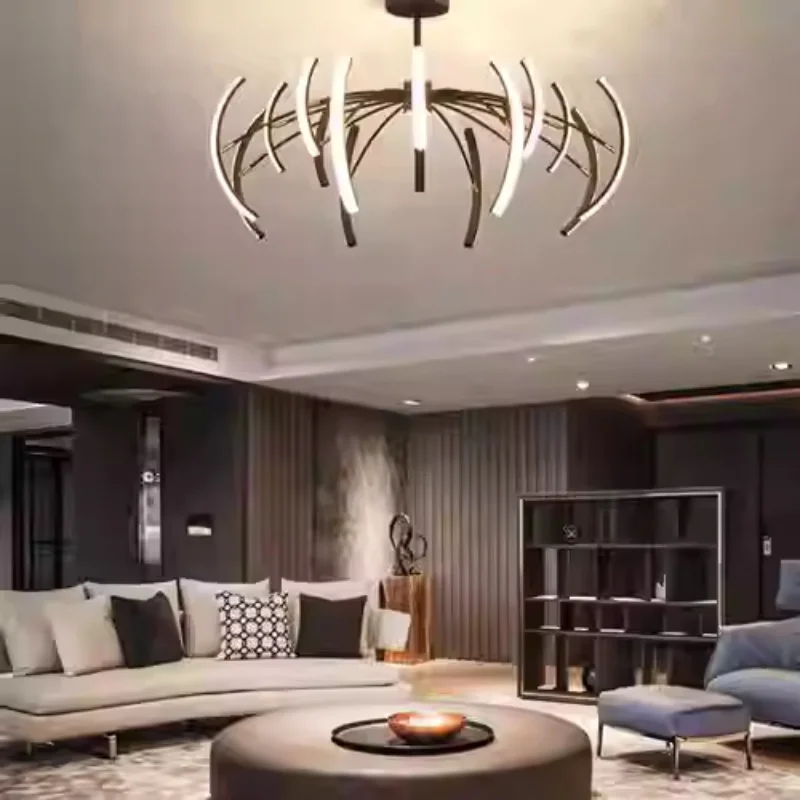 Nordic Living Room Iron Designer Opposite Sex Rotating Decoration LED Personalized Dining Room