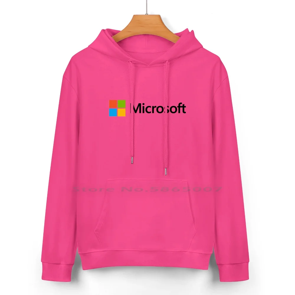 เสื้อสเวตเตอร์มีฮู้ดผ้าฝ้ายแท้มี24สีโลโก้ Microsoft Microsoft โลโก้ Microsoft กระเป๋าสตางค์โลโก้ Microsoft