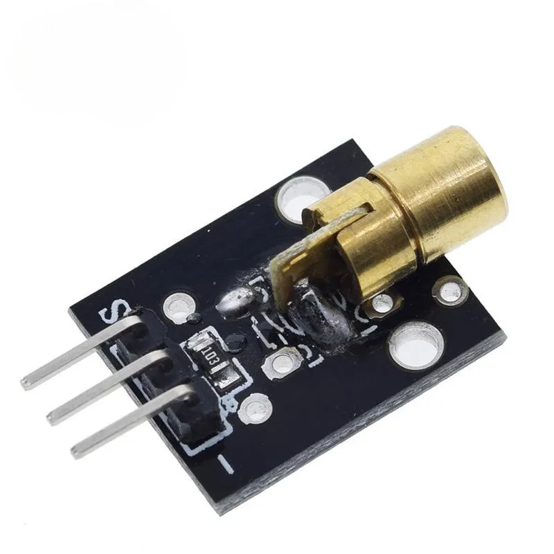 1-10 sztuk KY-008 650nm moduł czujnika laserowego 6mm 5V 5mW czerwona kropka dioda miedziana głowica dla Arduino KY 008 KY008 — zdjęcie produktu 5