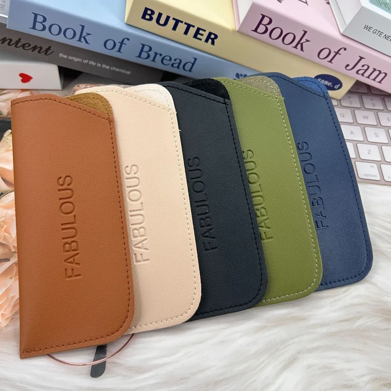 

Custom Logo Free Soft Glasses Bag Fashion PU Leather Eye Glasses Reading Glasses Pouch Cover Portable Eyeglasses Case Holder