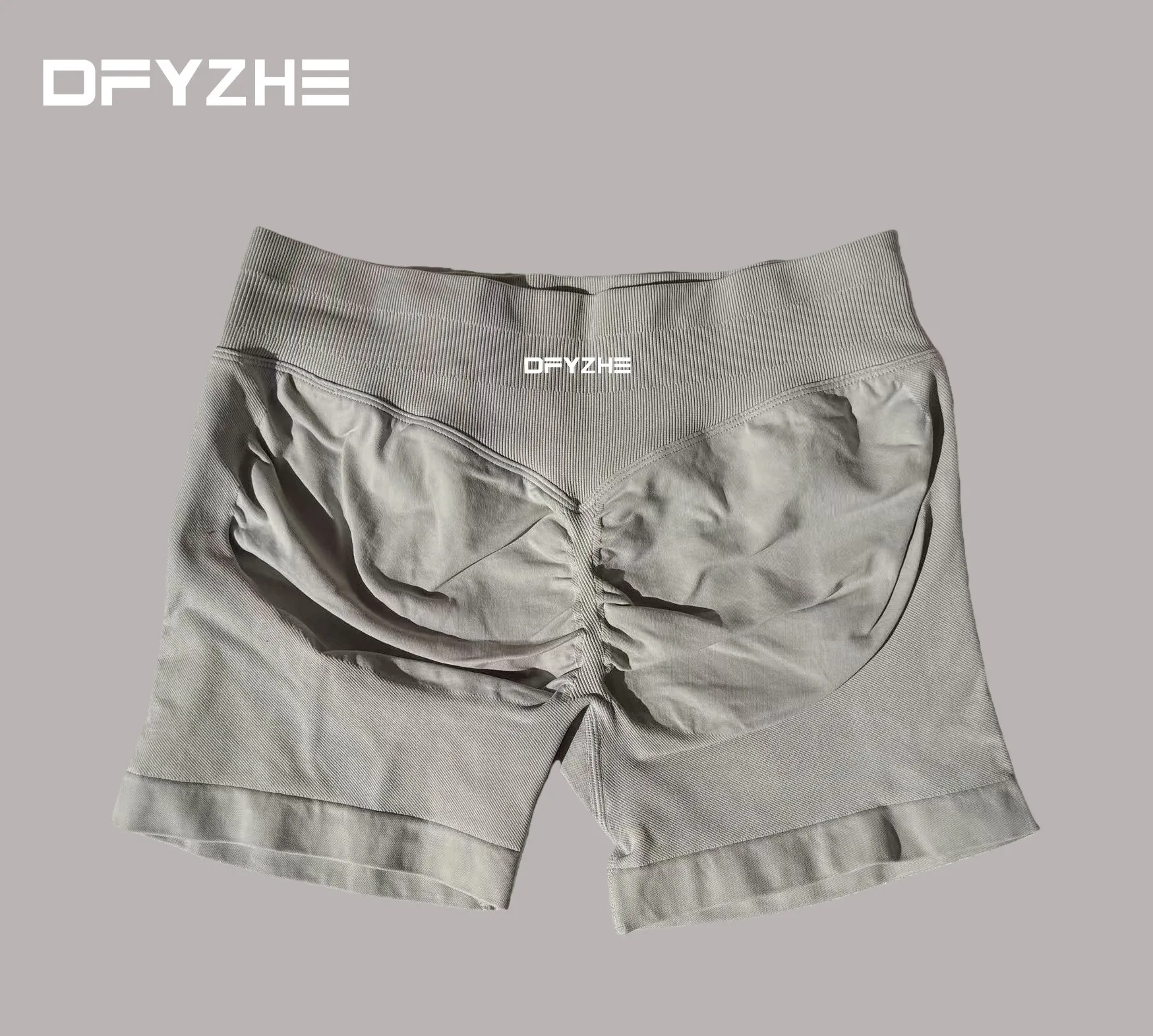 DFYZHE Impact Shorts voor dames, 4,5 inch – Naadloze geribbelde trainingsshorts met hoge taille voor yoga, fietsen en fitness
