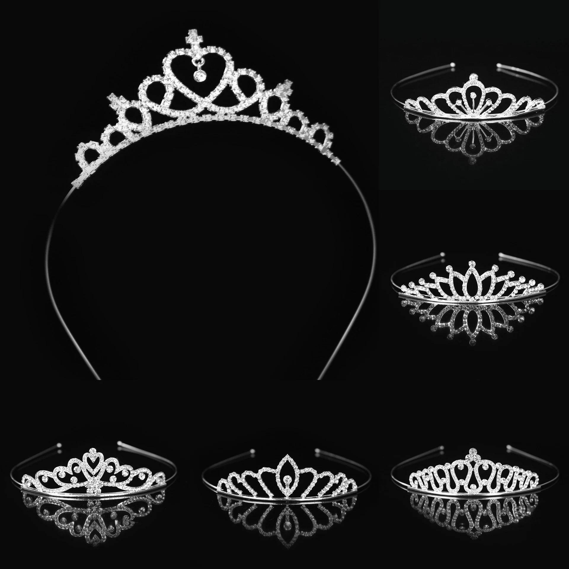 Girls Hairband Crystal Tiara Headband Kid Girl Bridal Princess Crown Party Jewelry Princess Prom Crown Headwear