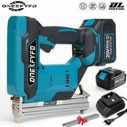 Brushless 1022J U Staples Electric Lithium Battery Rechargeable Nail Gun Stapler Nailer Woodworking Tool For Makita 18V Battery