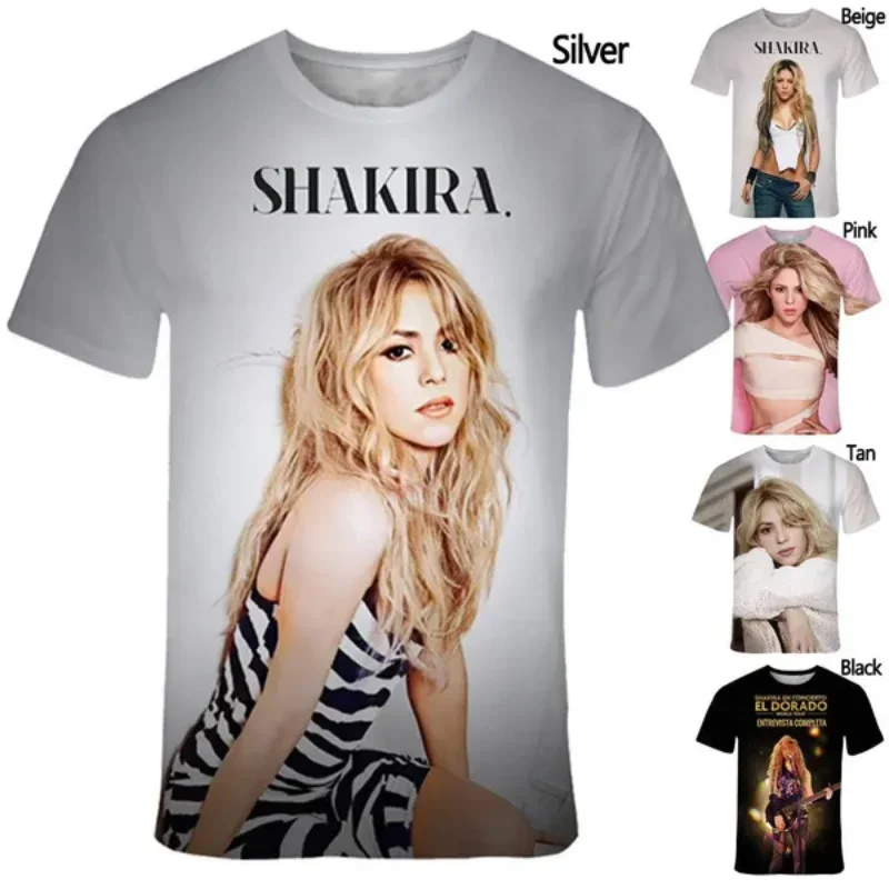 Men Women Casual Personality Short-sleeved Oversized T Shirt Trend Fashion Singer Shakira 3D Print T-shirt for Harajuku Tops