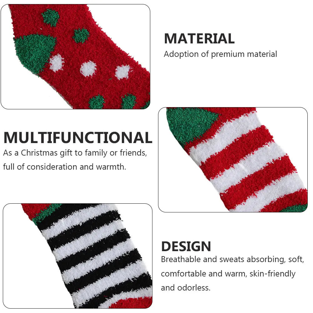 

Coral Fleece Coral Fleece Stockings Socks Warm Winter Sleep Stockings Soft Comfort Durable Non Slip Long Use
