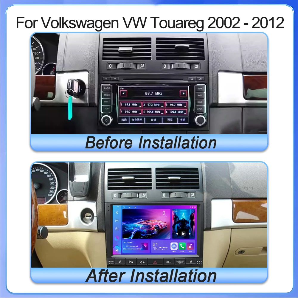 ل Volkswagen VW Touareg 2002 - 2012 Carplay Android Auto DSP مروحة تبريد ستيريو Autoradio WIFI شاشة تعمل باللمس BT No 2din DVD Car