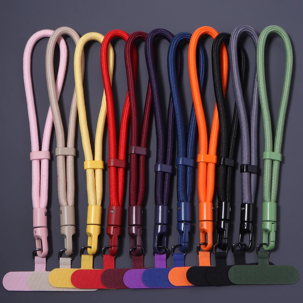 1Pc Universal Adjustable Mobile Phone Lanyard Short Wrist Strap with Self-locking Anti-drop Design Durable Polyester Phone Strap