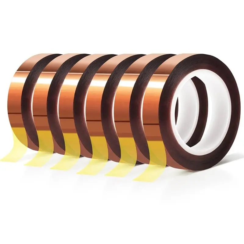 BMBY-6 Rolls 10Mm X33m Heat Tape High Temperature Heat Resistant Tape Heat Transfer Tape For Heat Sublimation Press Vinyl, Durab
