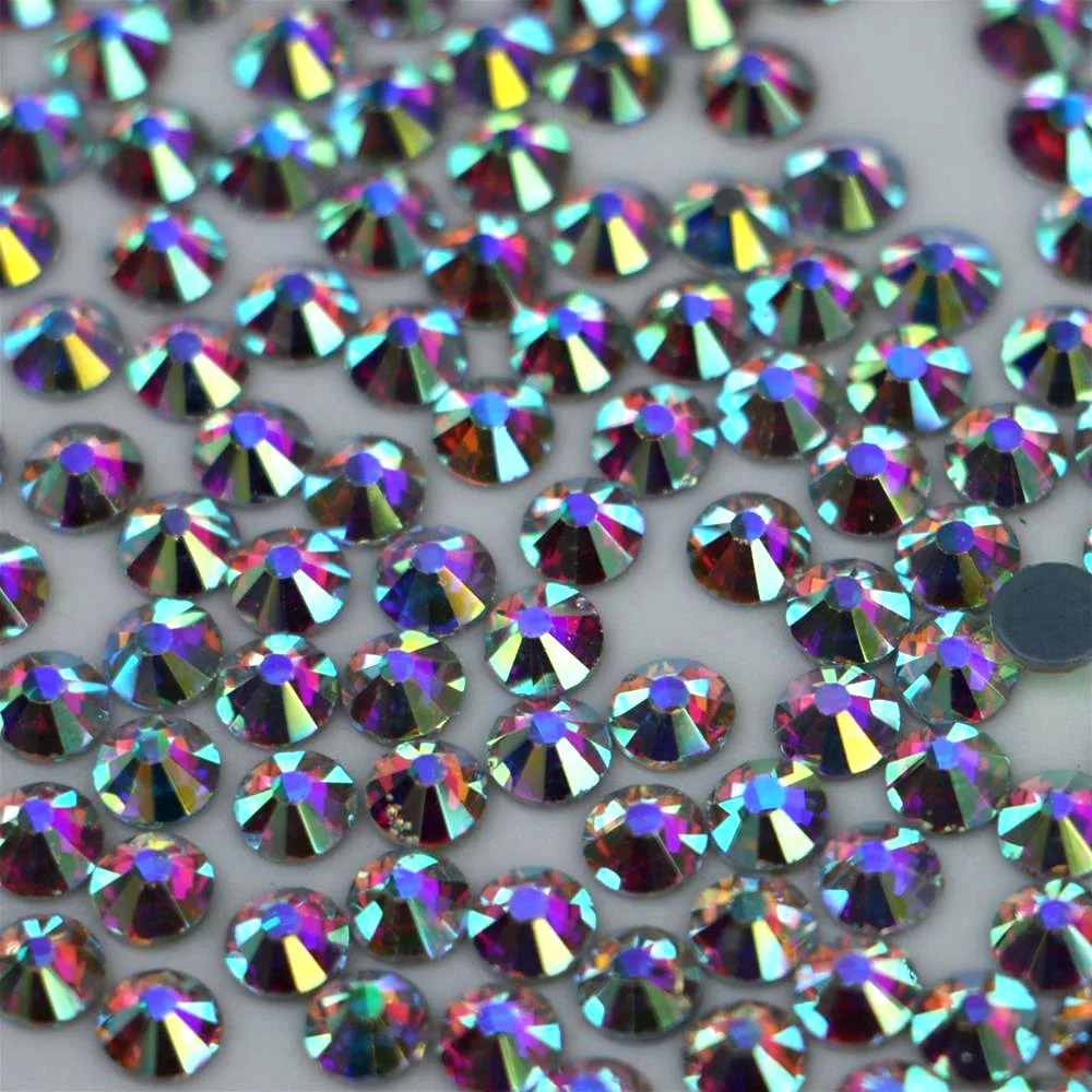 AAAAA Luxus Hotfix Strass Klar AB SS4 bis SS50 Gemischte Größen Glaskristalle Flache Rückseite Aufbügelbare Diamanten Hot Fix Strasssteine – Detail 6