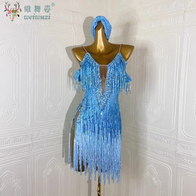 Latin Dance Dresses for Women Customsized Rumba Chacha Tango Performance Professional Costumes Skirt Children Female Latin Dress