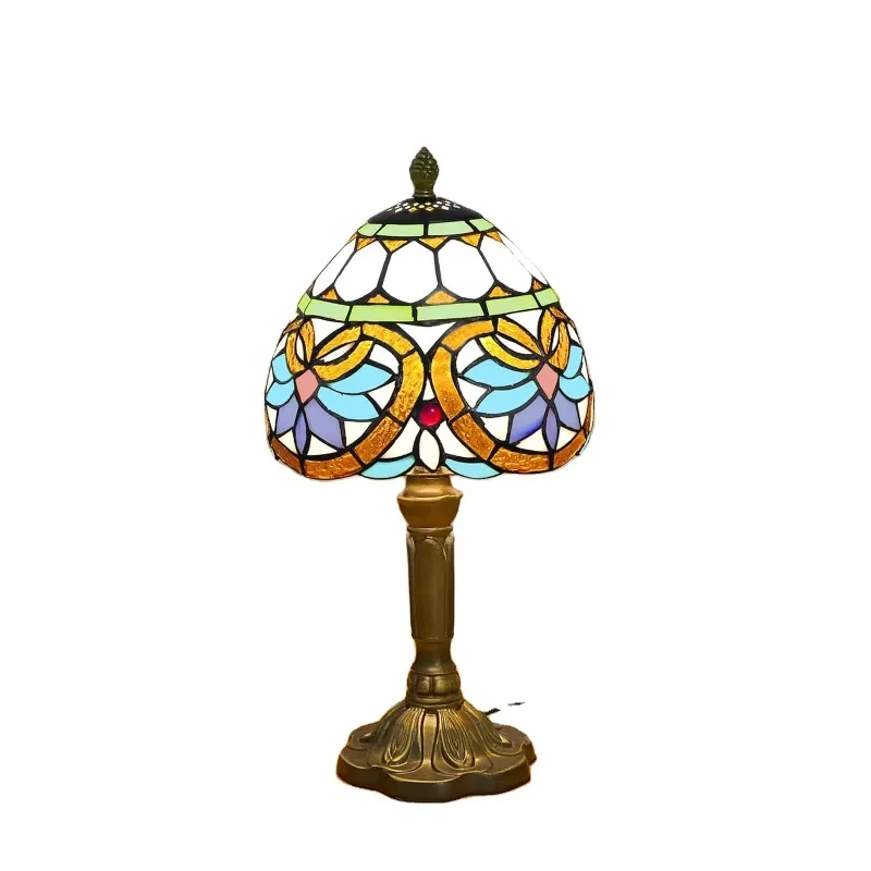 

Reading Lamp Baroque Handmade Stained Glass Gift Resin Peach Heart Vintage Light Emitting Diode