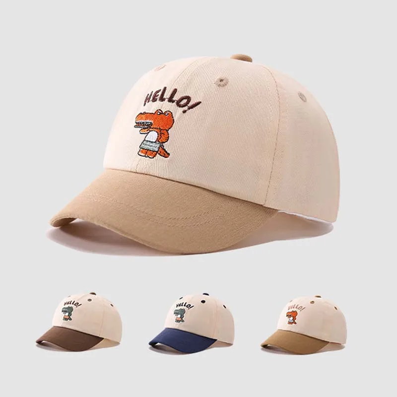 Gorras de béisbol con visera para bebé, gorro con dibujo de dinosaurio, ajustable, bonito, ideal para viajes al aire libre, de 1 a 3 años