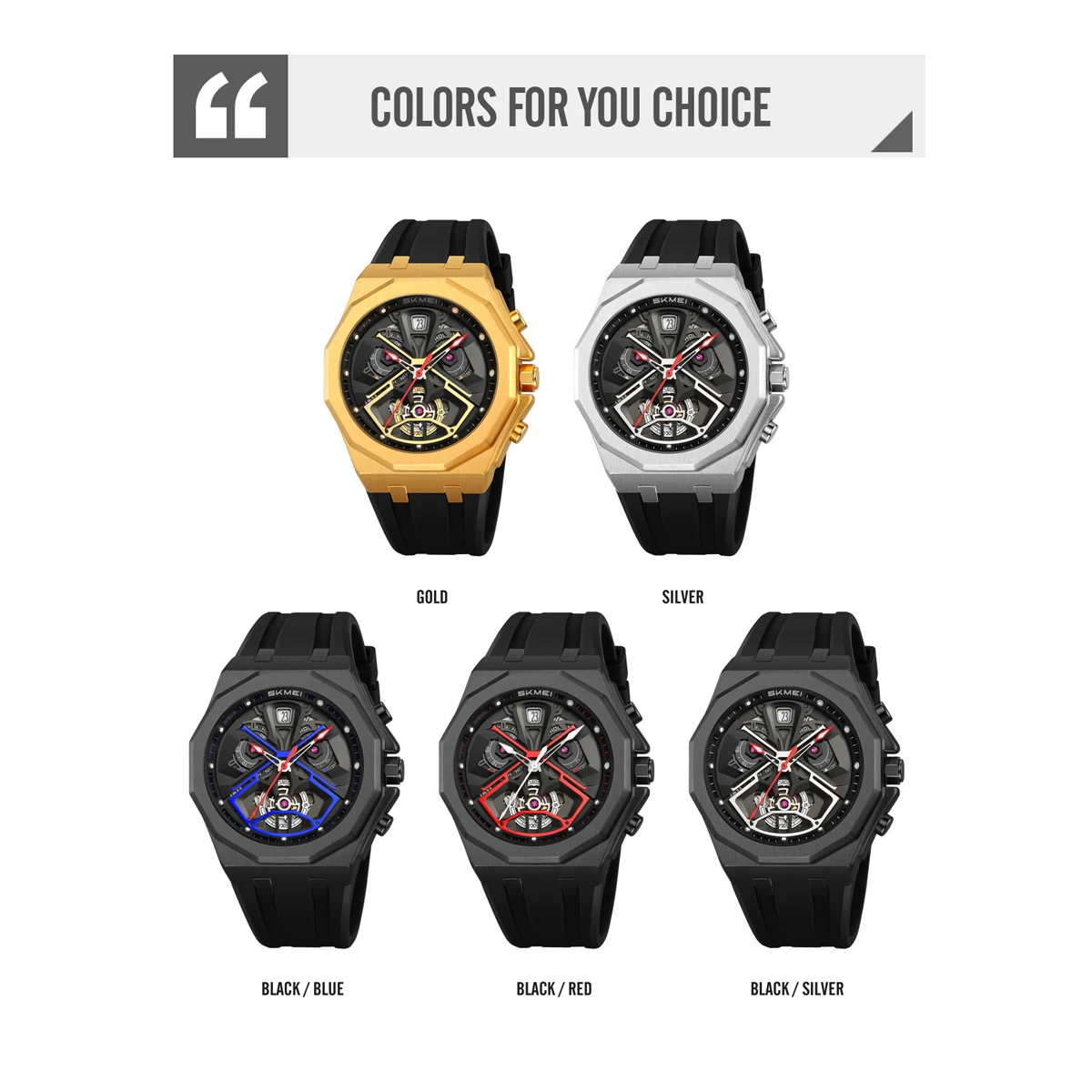 SKMEI 2432 Mens Casual Top Brand Round Watches Movement Waterproof Mens Wristwatches Luxury Commerce Week Display Male Clock
