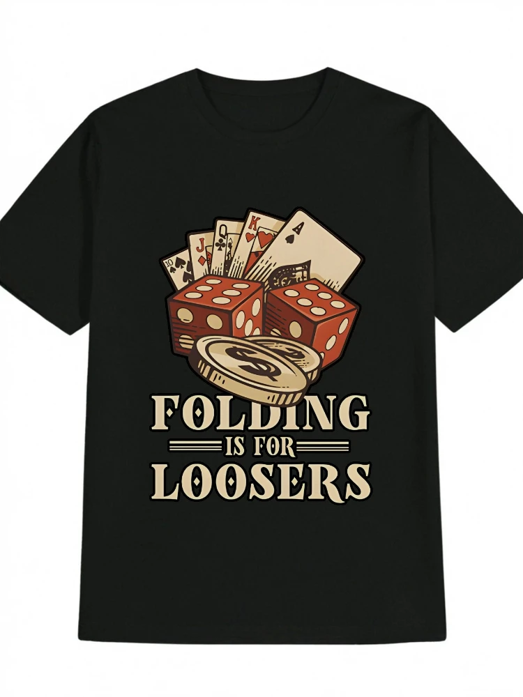 

Poker Card and Dice pattern design -100% cotton summer casual short sleeve O-neck men's printed T-shirt.