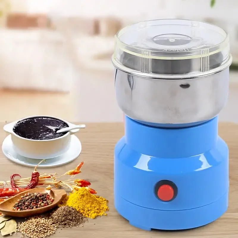 

Portable Grain Mill Grinder Electric Dry Grinding for Seasoning Spices Cereals Coffee Bean Stainless Steel,Capacity 150g