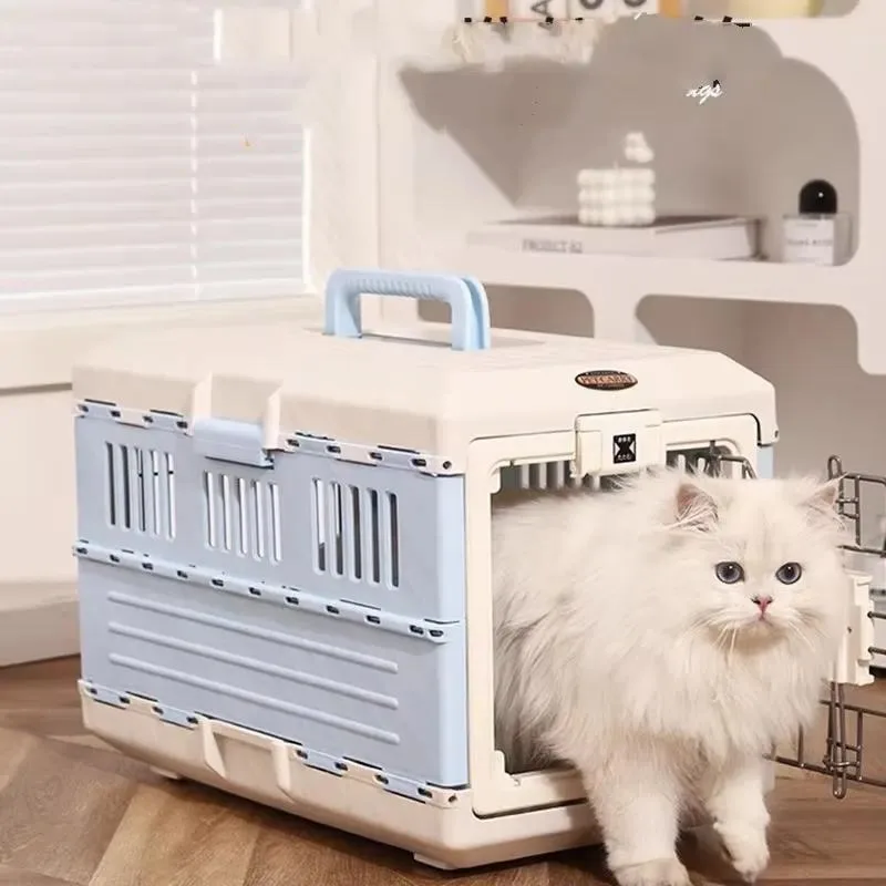 Eco Friendly 5L Foldable Plastic Pet Cage for Cats and Small Medium Dogs Travel Car Carrier