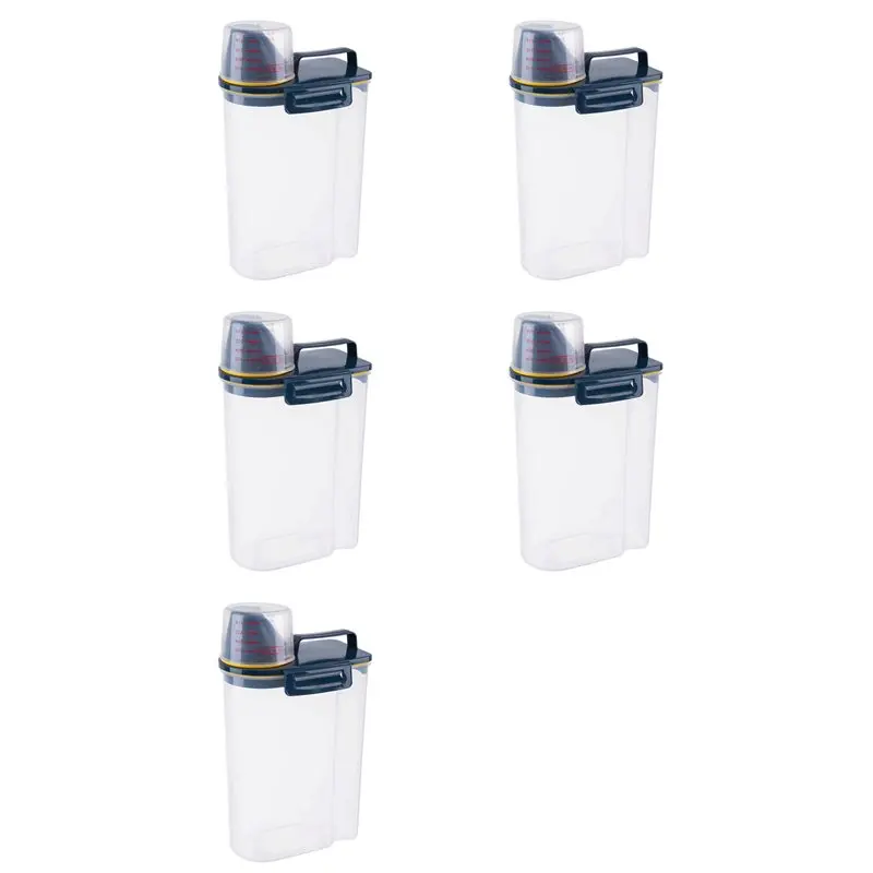 

【ПОСЛЕДНИЙ ШАНС】5X Герметичный контейнер для хранения риса, коробка для хранения сухих продуктов и порошков, синий цвет