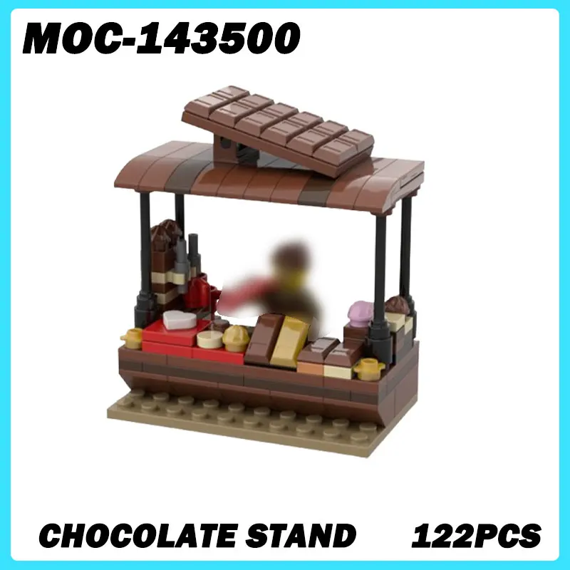 MOC-143500 Micro Architecture Series Chocolate Stand Building Blocks DIY Model Small Brick Education Toy Birthday Gifts 122PCS