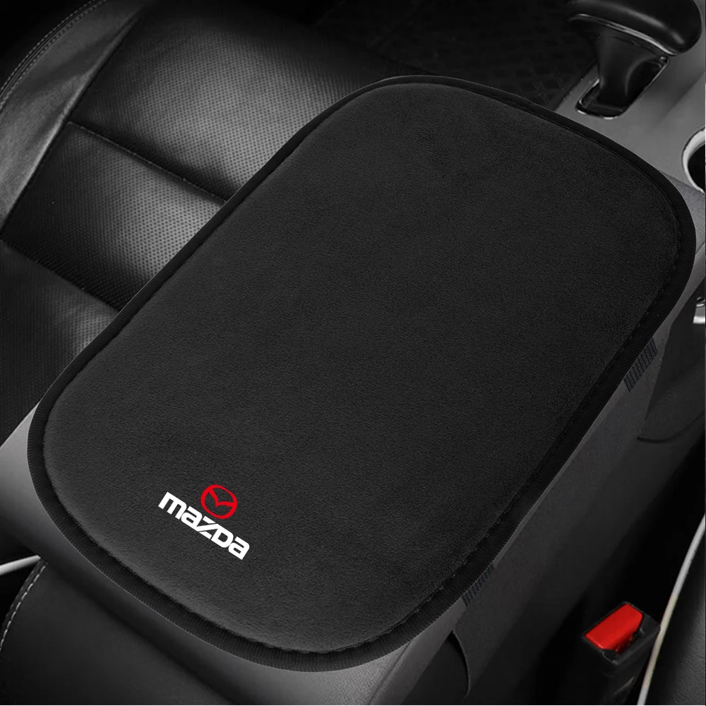 1pcs Suede Leather Car Central Armrest Soft Pad Auto Accessories For Mazda 3 Bk 6 Gh CX-5 CX30 MX-5 2 5 CX-3 GJ GL CX-8 MS RX-8