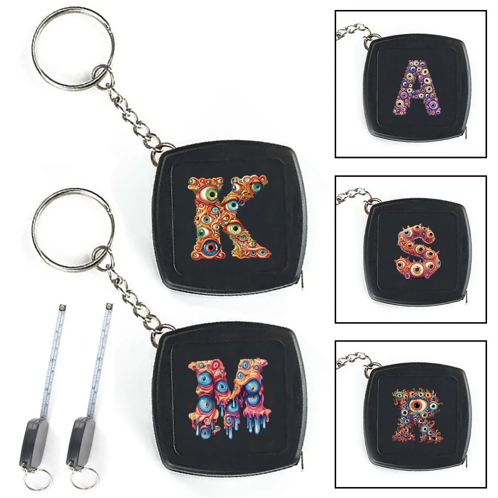 

2M Portable Thickened Shell Tape Measure Retractable Wear-resistant Eyelets Initial Name 26 Letters Pattern