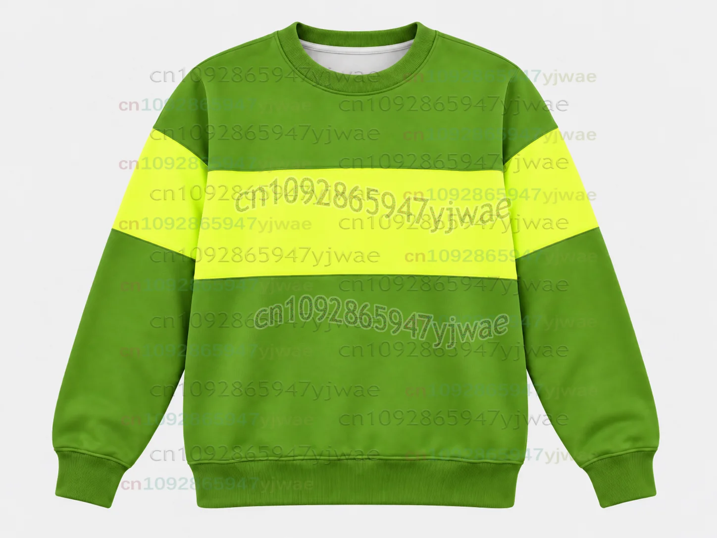 Deltarune Undertale Kris Cosplay Langarm-Sweatshirt mit O-Ausschnitt, Modisches Kleidungsstück für Männer und Frauen, 2026, Grün-Gelb Gestreifter Pullover – Detail 6