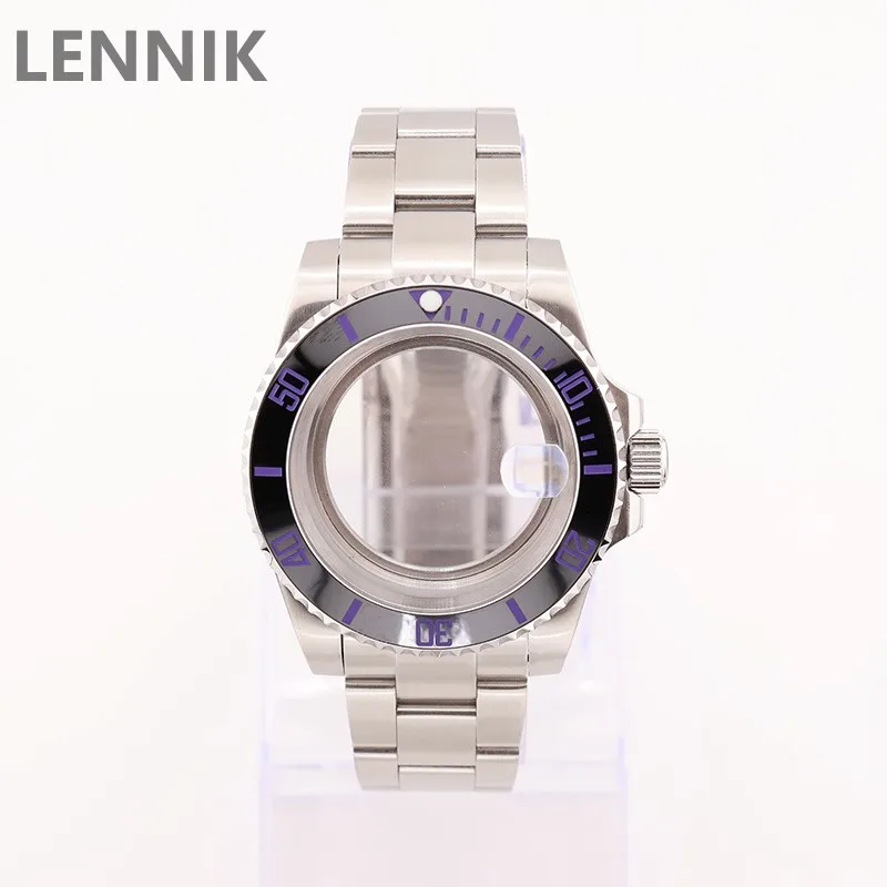 40mm White Diver Watch Case NH34/35/36/38/39/70/71/72 20mm Jubilee Bracelet Bezel Insert Stainless Steel Watch Parts