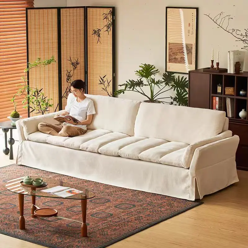 # Neueste Wohnzimmermöbel Komfortables Sofa-Set Hochelastischer Schwamm Italienischer Leichter Luxus Günstiger Preis Chenille-Samt-Sofa